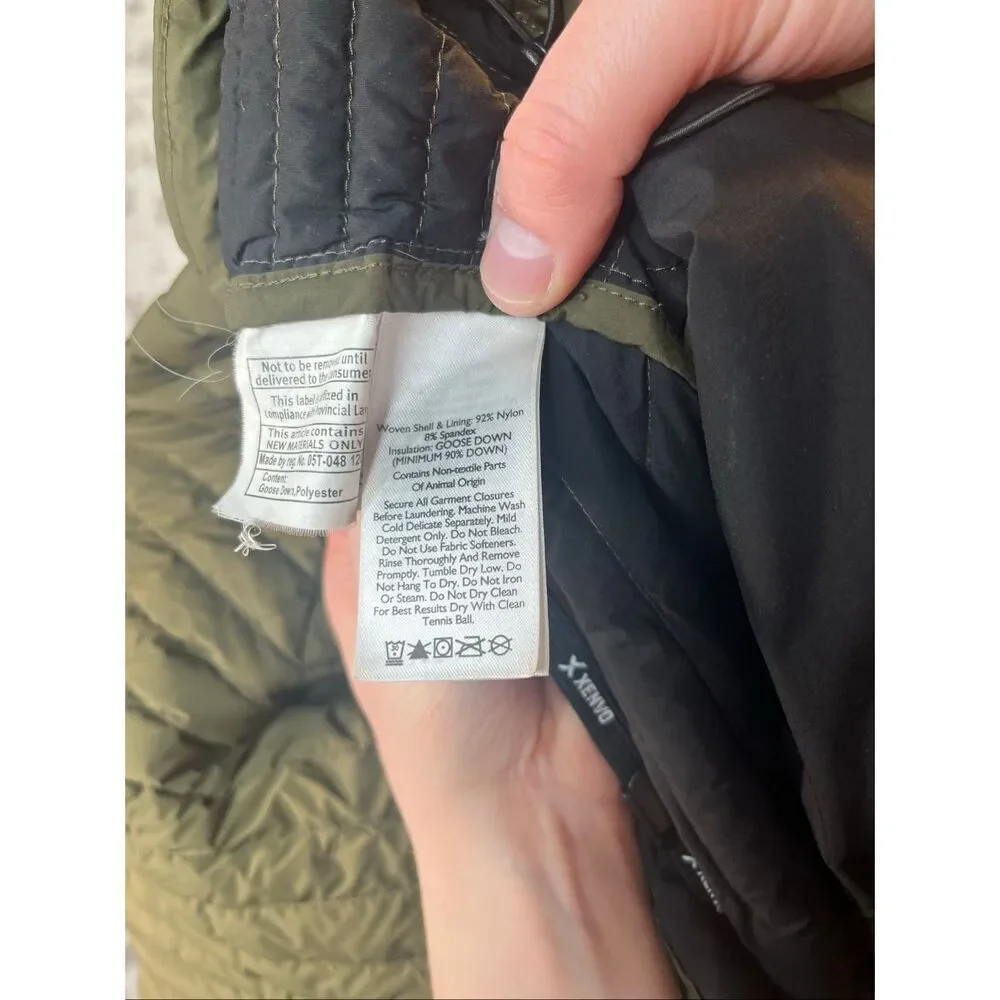 Eddie Bauer | mens Olive green down filled quilted coat